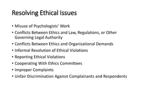 ethical issues in psychology